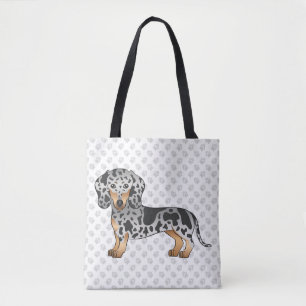Tote Bag Dachshund à poil court bringé noir et feu & pattes