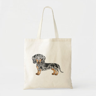 Tote Bag Dachshund à poil court dalmate noir et feu Mignon