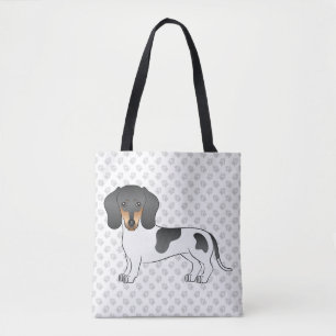Tote Bag Dachshund à poil court piebalde noir et feu & patt