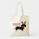 Tote Bag Dachshund À travers la neige mignonne Doxie Reinde (Dos)
