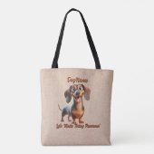 Tote Bag Dachshund - Ajouter le nom du chien, modifier le t (Dos)