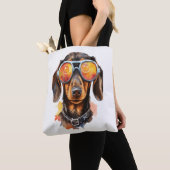 Tote Bag Dachshund avec lunettes de soleil (De près)