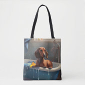 Tote Bag Dachshund Bathtime Fun (Devant)