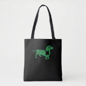 Tote Bag Dachshund Chien Shamrock St. Patrick's Day Saint P (Devant)