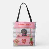 Tote Bag Dachshund Chien Valentine's Day Kissing Booth (Dos)