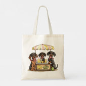 Tote Bag Dachshund Chiens Lemonade Stand (Dos)