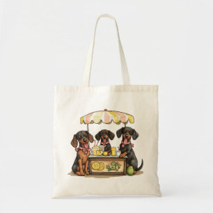 Tote Bag Dachshund Chiens Lemonade Stand