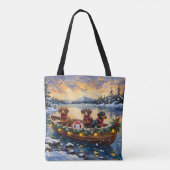 Tote Bag Dachshund Christmas Boat Holiday (Dos)