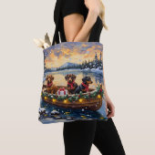 Tote Bag Dachshund Christmas Boat Holiday (De près)