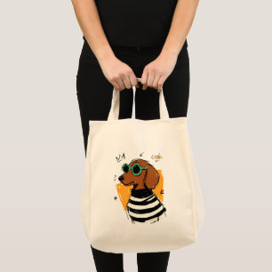 Tote Bag Dachshund Cool Chien avec Lunettes de Soleil