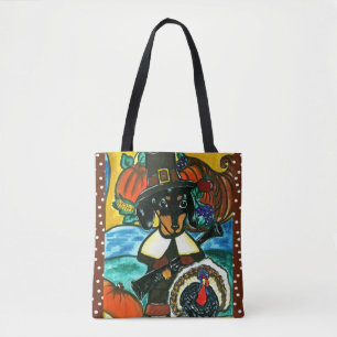 Tote Bag Dachshund de Thanksgiving