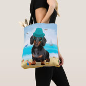 Tote Bag Dachshund Dog sur la plage (De près)