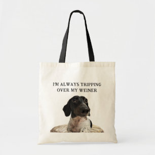 Tote Bag Dachshund drôle de chien   Trébucher sur mon sauci