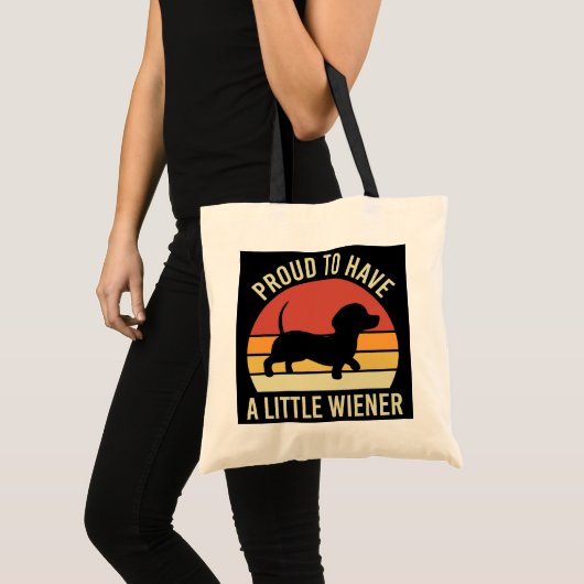 Tote Bag Dachshund drôle Maman fière d'avoir un peu plus d' (Devant (produit))