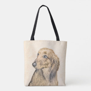 Tote Bag Dachshund (Longhaerien) Peinture - Art Chien origi