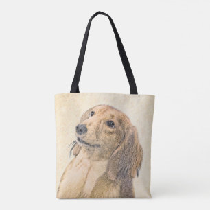 Tote Bag Dachshund (Longhaerien) Peinture - Art Chien origi
