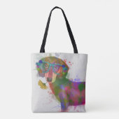 Tote Bag Dachshund & Lunettes Rainbow Splash (Dos)