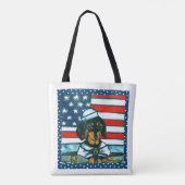 Tote Bag Dachshund Marine  (Dos)