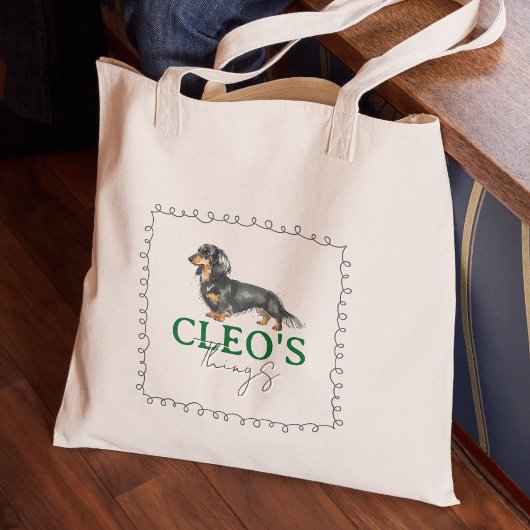 Tote Bag Dachshund Personnalisé Portrait Chien