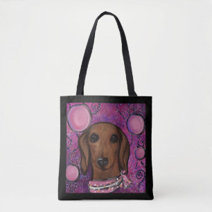 Tote Bag Dachshund rouge