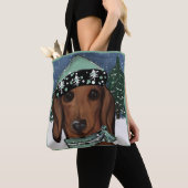 Tote Bag Dachshund rouge (De près)