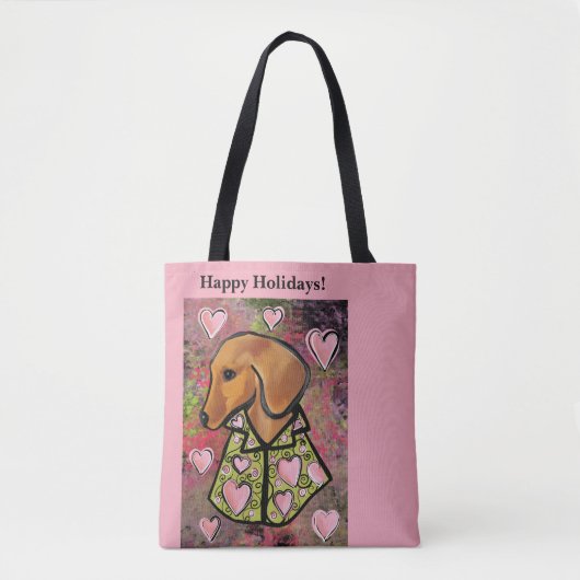 Tote Bag Dachshund Rouge   (Devant)