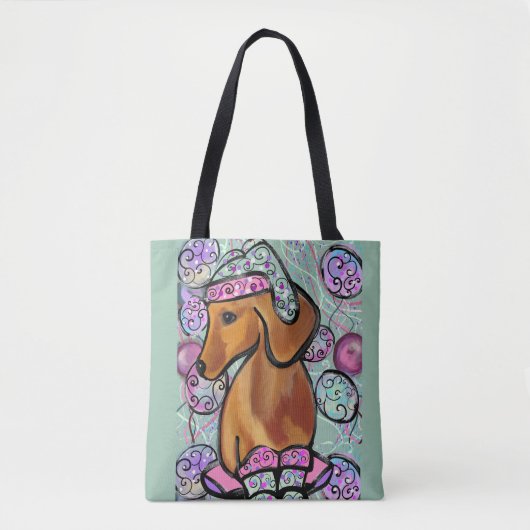 Tote Bag Dachshund rouge (Devant)