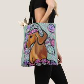Tote Bag Dachshund rouge (De près)
