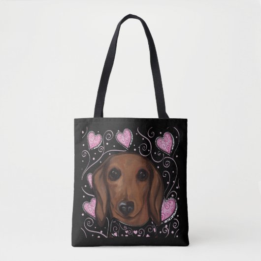 Tote Bag Dachshund rouge         (Devant)