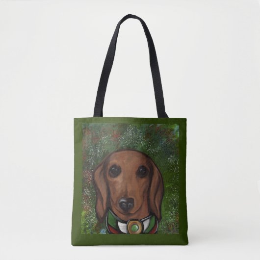 Tote Bag Dachshund rouge (Devant)