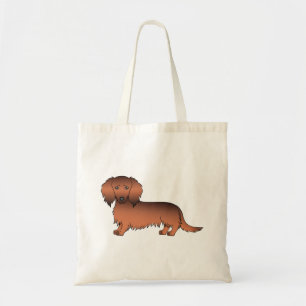 Tote Bag Dachshund roux sable à longs poils Chien de dessin