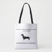 Tote Bag Dachshund Silhouette Funny (Devant)
