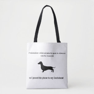 Tote Bag Dachshund Silhouette Funny
