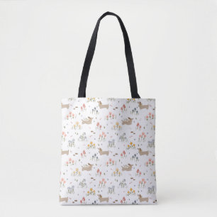 Tote Bag Dachshund Weiner Amoureux de les chiens Fleur sauv