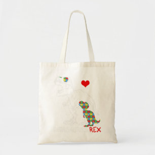 Tote Bag Dadasaurus Daddy Rex Sensibilisation sur l'autisme
