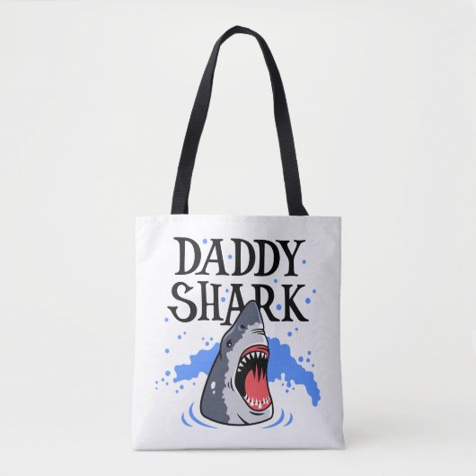 Tote Bag Daddy Shark - Grand Blanc (Devant)