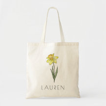 DAFFODIL Mars Fleur de naissance Nom personnalisé 