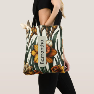 Tote Bag Daffodique de mars du mois de la naissance personn