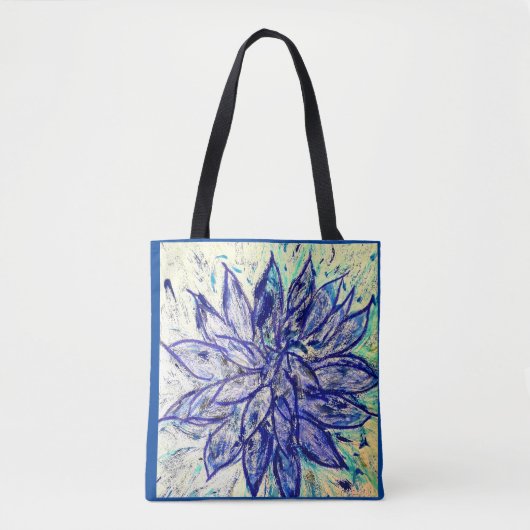 Tote Bag Dahlia Bleu Rare (Devant)