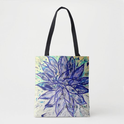 Tote Bag Dahlia Bleu Rare (Devant)
