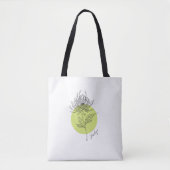 Tote Bag Dahlia Botanical Simple Minimal avec nom (Devant)