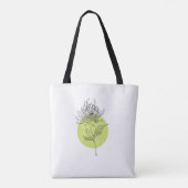 Tote Bag Dahlia Botanical Simple Minimal avec nom (Dos)