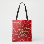 Tote Bag Dahlia Rouge Éclatant (Devant)