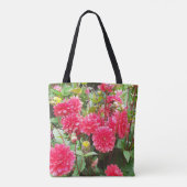 Tote Bag Dahlias roses profonds (Dos)