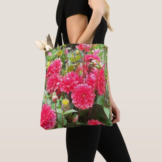 Tote Bag Dahlias roses profonds (De près)