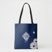 Tote Bag Daisy Blue Grand-mère Cadeaux - Monogramme (Devant)