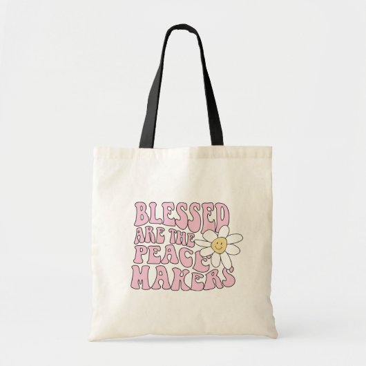 Tote Bag Daisy et les artisans de la paix Slogan (Devant)
