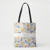 Tote Bag Daisy Monogram Spring Floral (Devant)