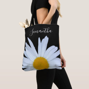 Tote Bag Daisy noir blanc Script