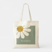 Tote Bag Daisy-white design floral personnalise le nom (Dos)